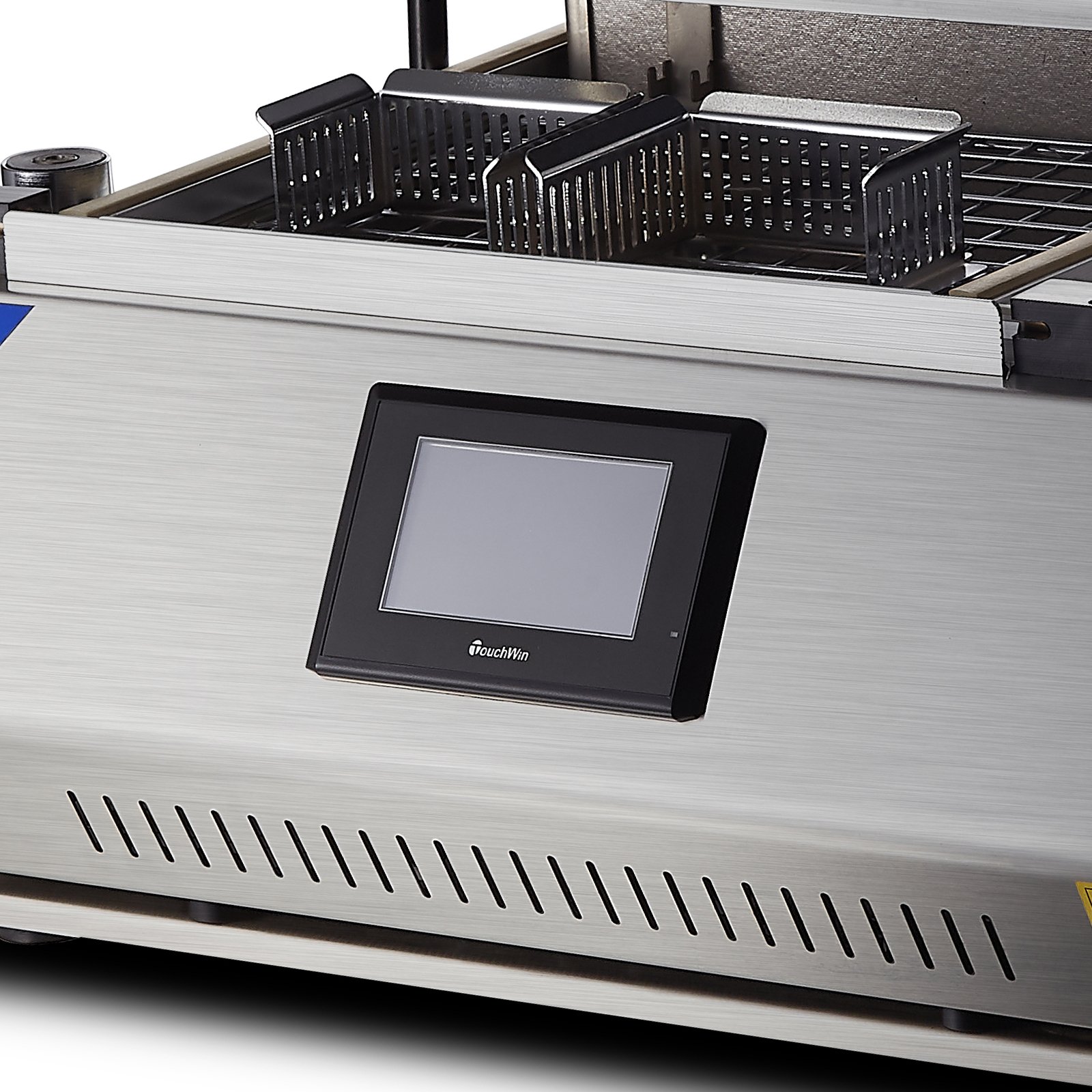 FM-3028不锈钢盒式密封，切割和收缩机，集成玻璃上盖上盖热收缩膜包装机