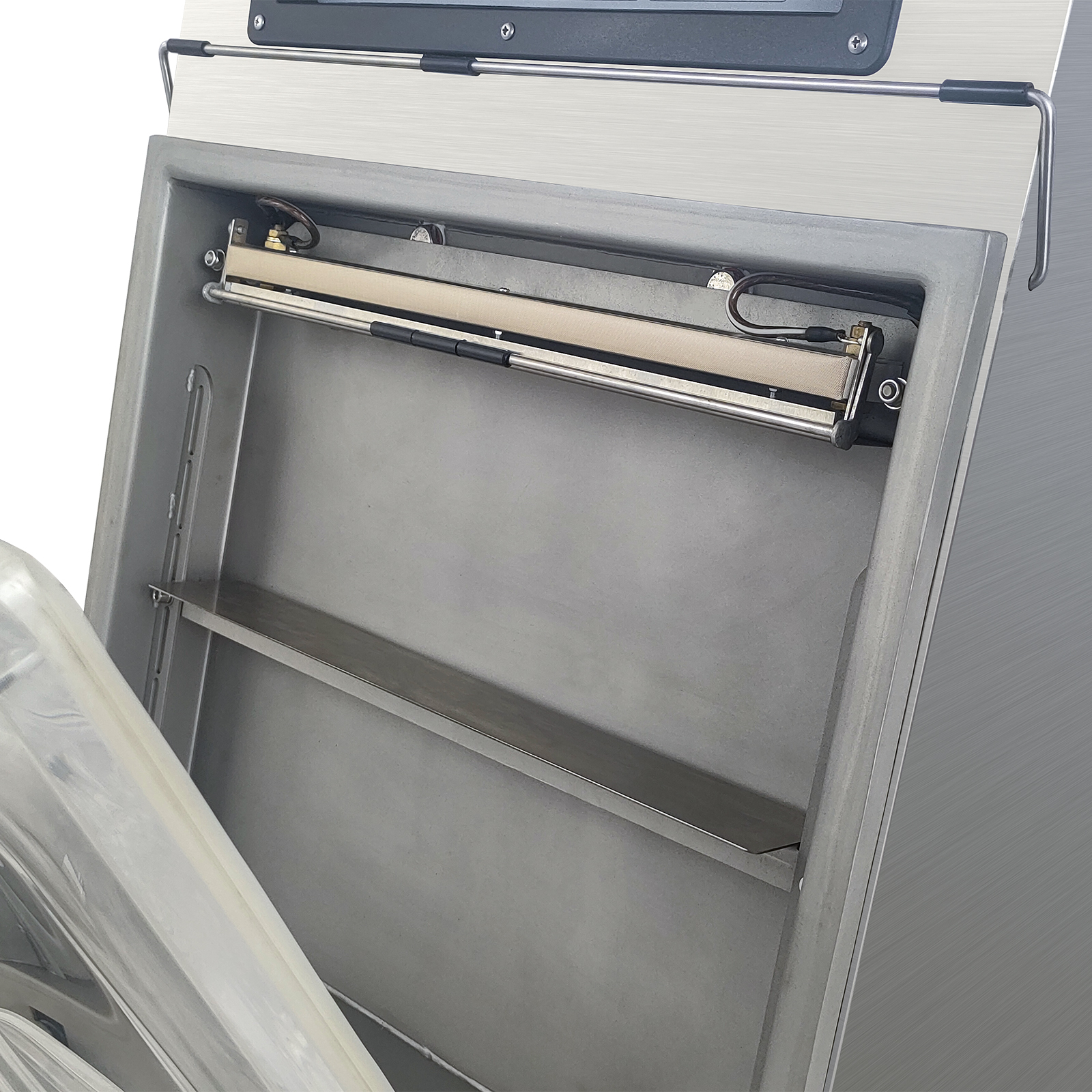 DZX-400 适用于直立袋的倾斜式真空封口机 - 带旋转轮的固定式设计，非常适合家庭和商业用途