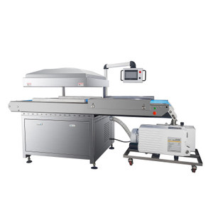 DZQ-800C全自动盒式皮带式牛肉真空封口机肉类食品连续真空包装机